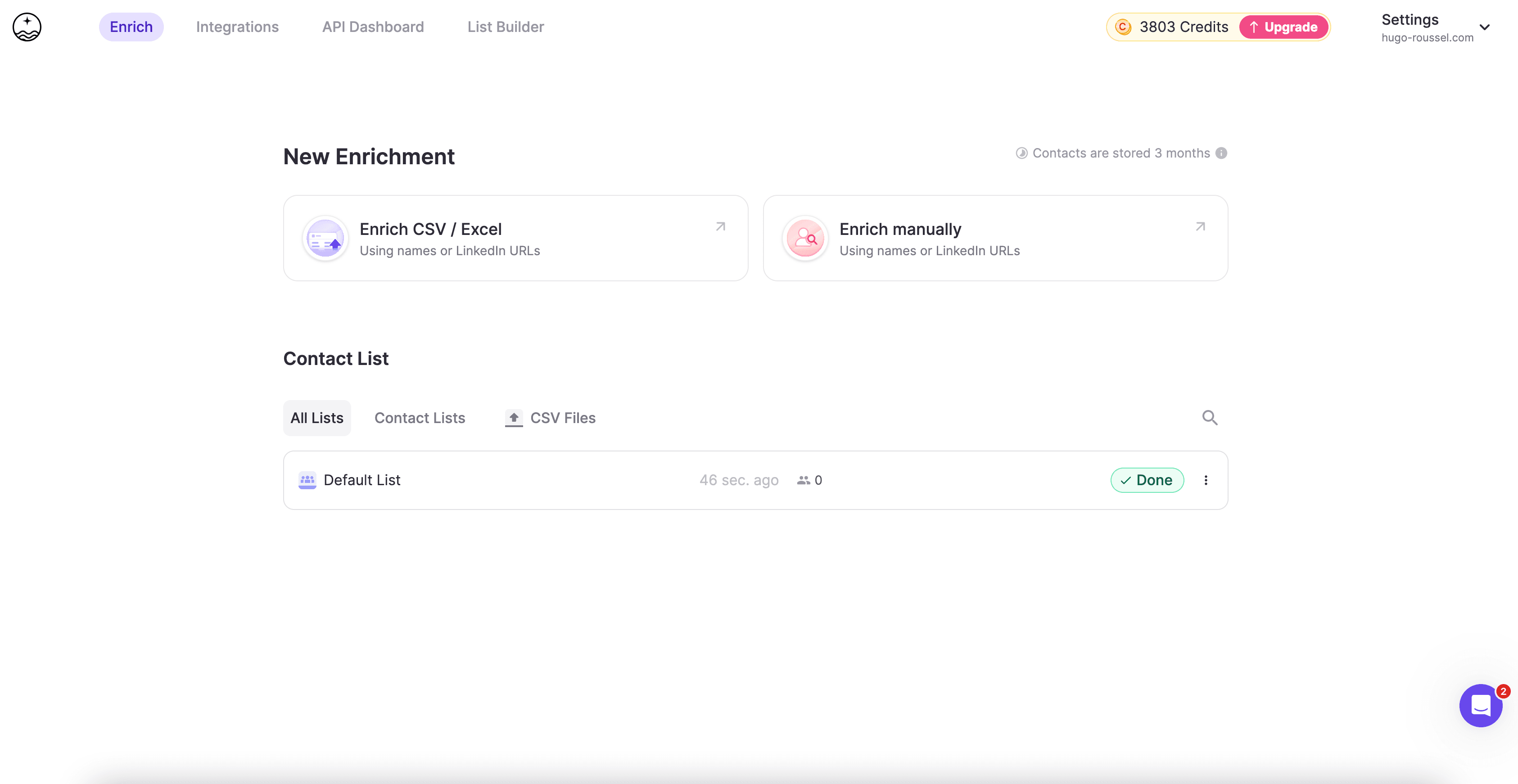 Full Enrich Interface