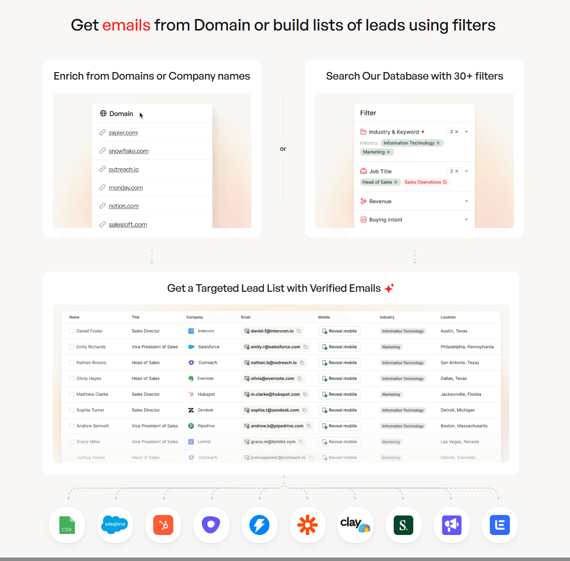 Prospeo domain search